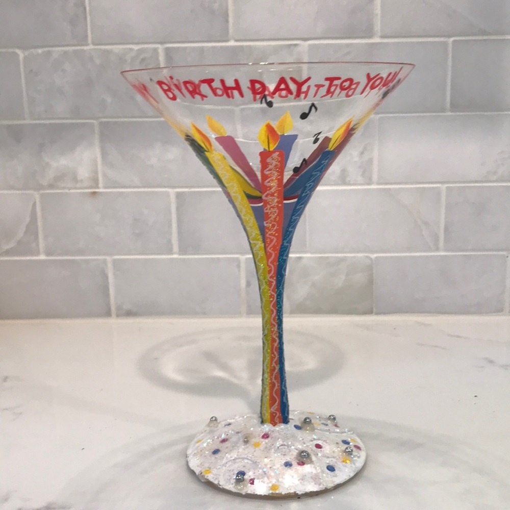 Lolita Happy Birthday martini glass